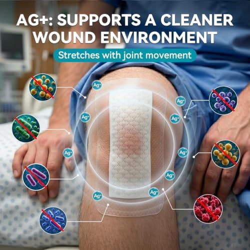 Silicone Foam Dressing Ag Silver Wound Care 4"x10"