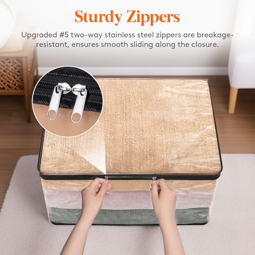 6 Pack Clear Clothes Storage Bags, 60L Plastic Blanket Vinyl Foldable Moving Bags with Zipper, Closet Organizers and Storage Containers for Bedding, Duvet, Pillow