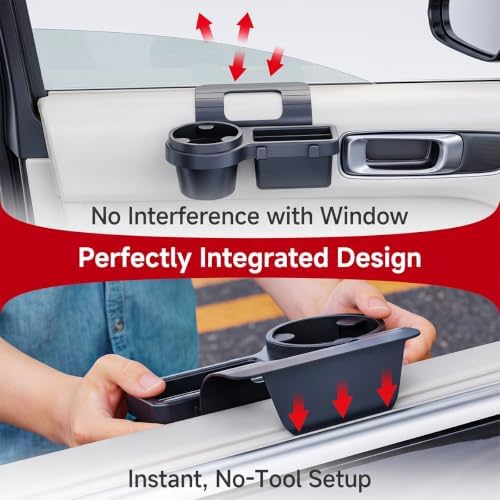2PCS Car Hanging Storage Organizer with Phone & Cup Holder, Hook