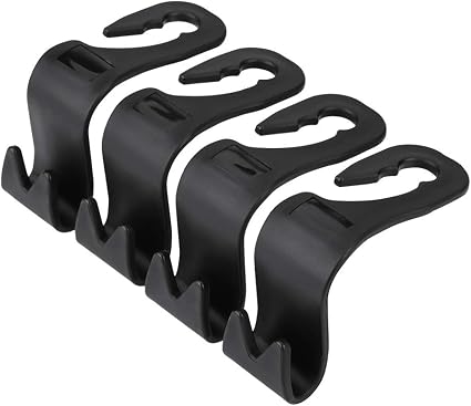 Car Seat Headrest Hook 4 Pack Hanger Storage Organizer Auto Seat Hook for Handbag Purse Coat Grocery Bags Umbrellas fit 