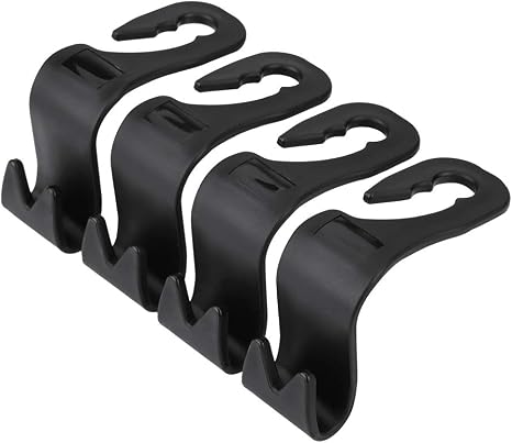 Car Seat Headrest Hook 4 Pack Hanger Storage Organizer Auto Seat Hook for Handbag Purse Coat Grocery Bags Umbrellas fit 