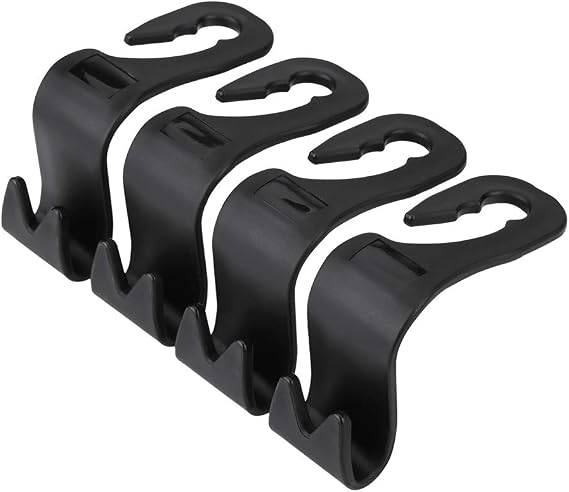 Car Seat Headrest Hook 4 Pack Hanger Storage Organizer Auto Seat Hook for Handbag Purse Coat Grocery Bags Umbrellas fit 