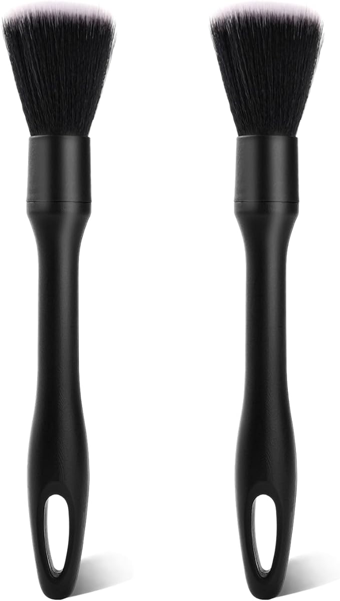2PCS Car Detailing Brush Set, Ultra Soft Bristle Auto Interior Cleaning Brushes, Scratch-Free Dashboard Duster Kit for Vents, Leather, Screen, Console and Household Cleaning