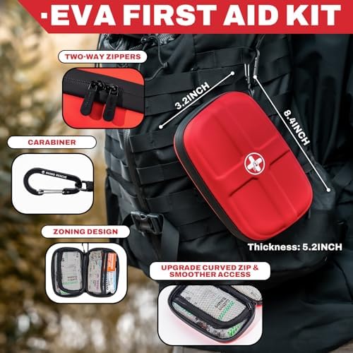 EVA First Aid Kit Small Waterproof Travel Emergency Kit (Red)