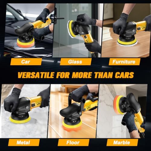 Car Buffer Polisher Kit, 5Inch 900W Corded Polisher with 6 Speeds