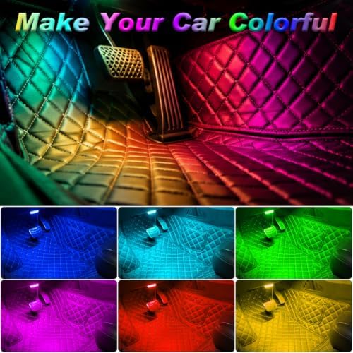 4PCS Wireless LED Interior Car Lights with Remote