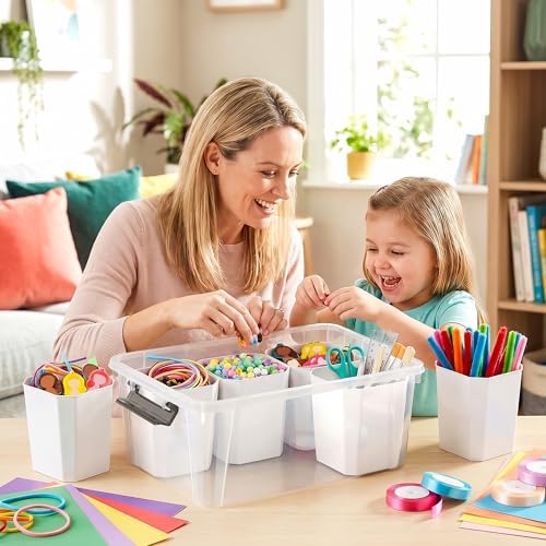 17QT Craft Organizers and Storage bins with Lids, Marker Organizer