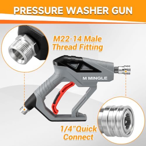 Pressure Washer Foam Cannon Kit, Car Wash Brush with Long Handle