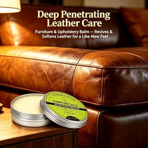 Furniture Salve for Leather, Premium Leather Furniture Conditioner Restorer