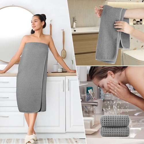 430 GSM Poly Blend Microfiber Quick Dry Waffle Bath Towel Set of 6