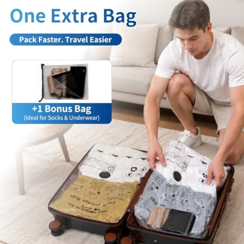 18 Pack Vacuum Storage Bags with Electric Pump, S6 M6 L6 Space Saver Seal Bags for Clothing & Closet, Leak-Proof Compression Storage for Home