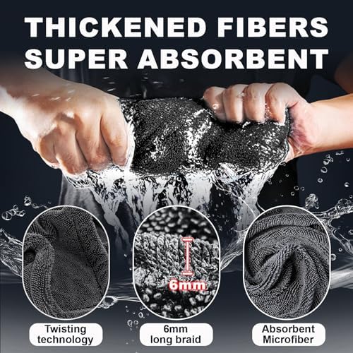 2-Pack Car Drying Towel (28" x 36"),1500 GSM Double Sided Microfiber Towels