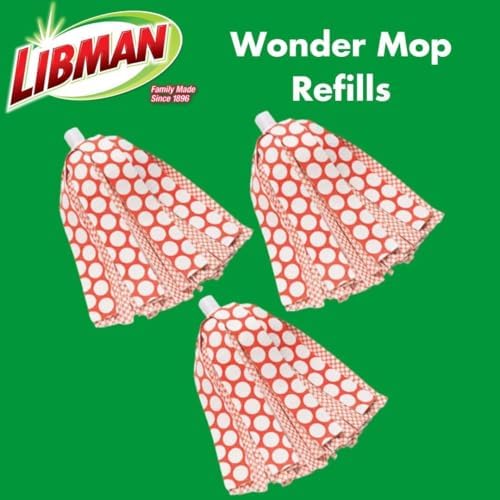 Libman Wonder Mop Head Refills, Microfiber Mop Heads, 3 Pack
