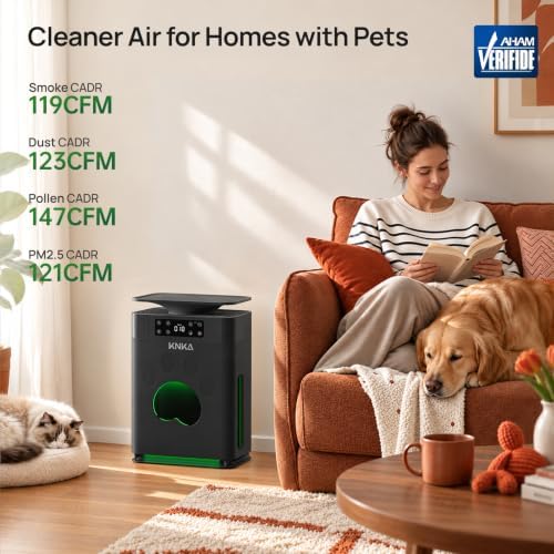 Pet Air Purifier for Home Pets Large Room, PetAir, APH2500P, Black
