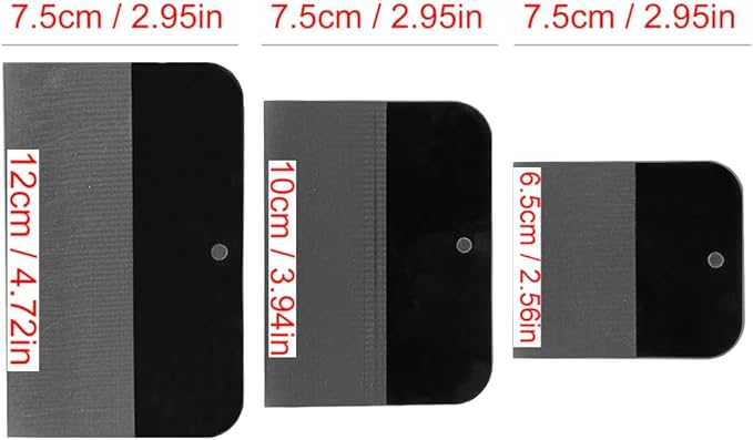 3Pcs Magnetic PPF Squeegee Window Tint Tools Auto Car Paint Protection Film Install Tool, Soft Rubber Scraper Application for Windshield Glass Tinting, Cleaning and Bubble Removal (Black Magnet)