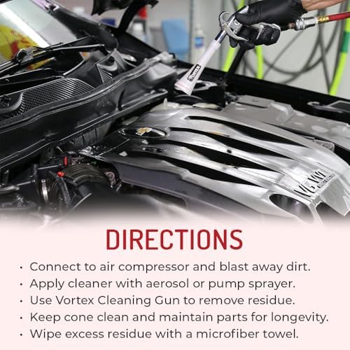 Vortex II Air Cleaning Gun – Pro Auto Detailing Tool for Deep Cleaning Interiors & Exteriors – Uses Air Compressor – Blasts Dust, Dirt & Grime Fast