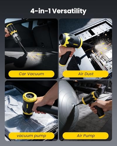 Car Vacuum Portable Cordless, 22000Pa Handheld Vacuum and Air Duster