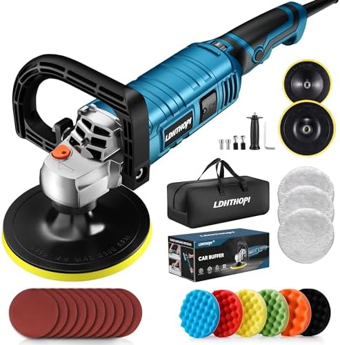 Buffer Polisher, 1600W 7 Inch/6 Inch Rotary Buffer Polisher Waxer, 7 Variable Speed 1000-3500 RPM, Detachable Handle for Car, Boat Sanding, Polishing, Waxing, 2026 Upgraded
