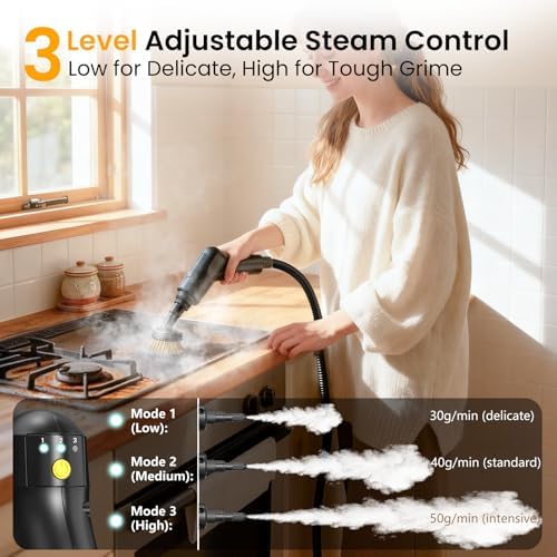 Steam Cleaner, 1600ML Handheld Steamer for Home Car Cleaning