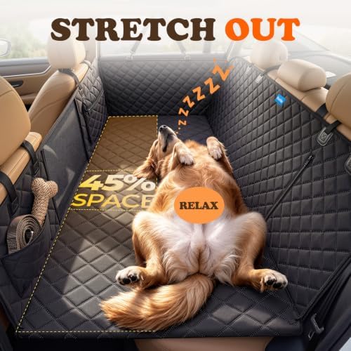3-in-1 Dog Car Seat Cover for Back Seat with Road Trip & Daily Mode