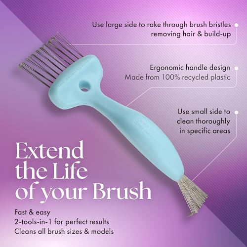 Olivia Garden The Brush Cleaner - Hair Brush Cleaner Tool for all Brush Sizes and Models - Removes Build-Up - 2 Tools in 1 - Beauty Care Accessories