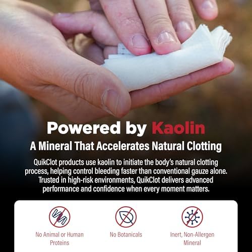 QuikClot Kaolin Clotting Gauze 2', 2 Pack