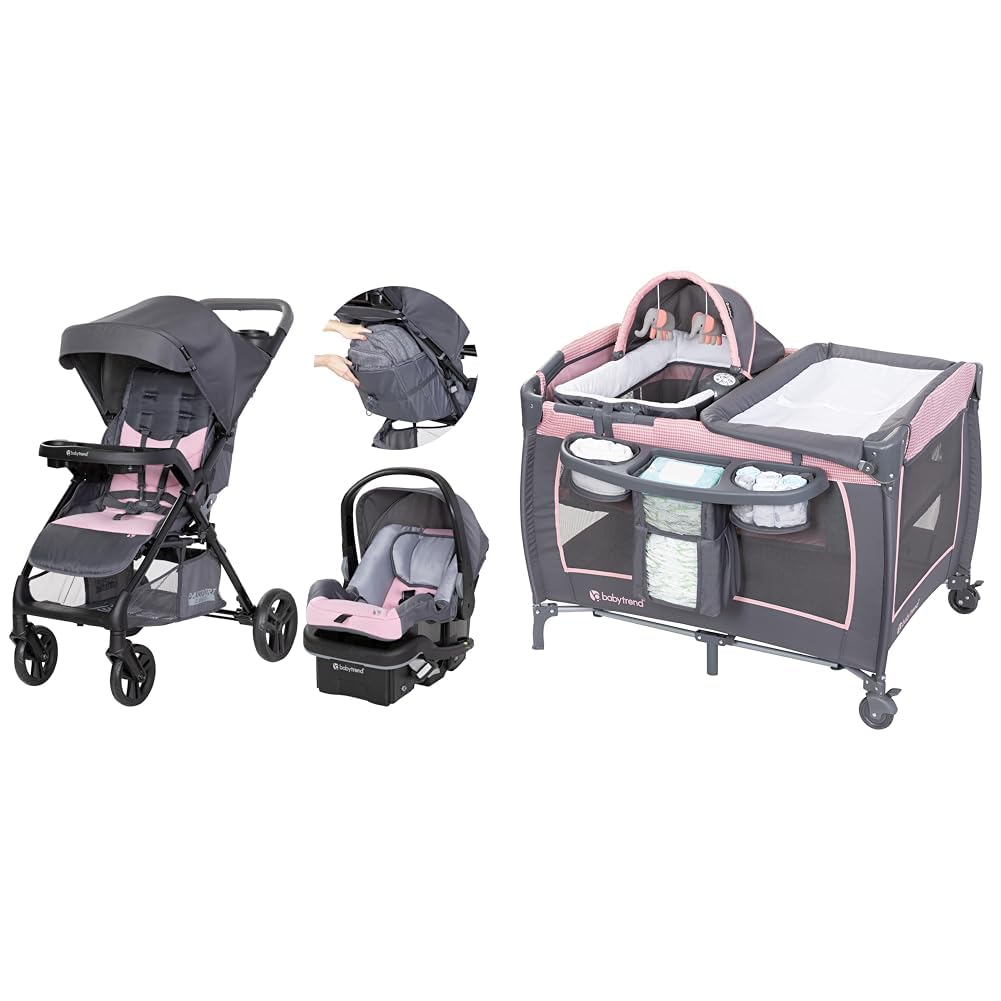 Passport Cargo Travel System, Pink Bamboo with Lil' Snooze Deluxe III Bassinet