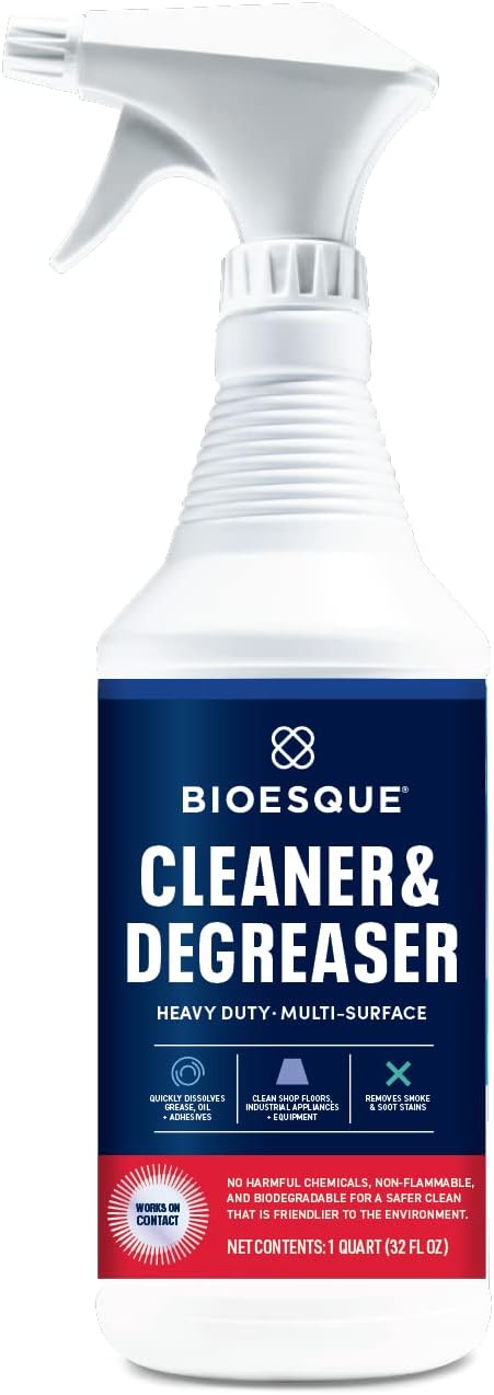 Bioesque Heavy Duty Multi-Surface Cleaner & Degreaser Concentrated Professional Formula, 32 Fl Oz (Pack of 1)