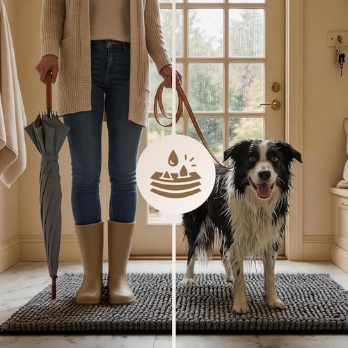 36x24 Super Absorbent Dog Door Mat for Muddy Paws Entryway Rug