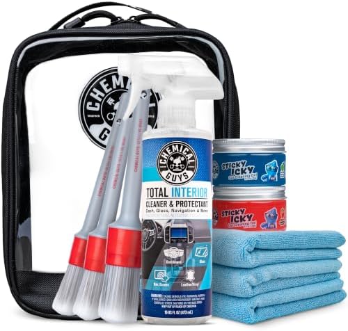 Interior Car Cleaning Kit, Cleaner, Brushes, Gel & Bag