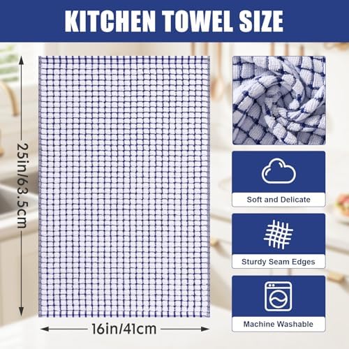 Cotton 6 Pack Terry Kitchen Towels, 16 x 25 Inches