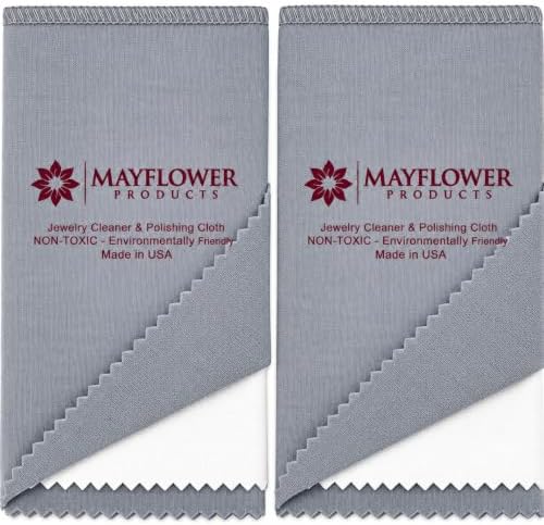Pro Size Polishing Cloth Set of 2 Large Cleaning Cloths Pure Cotton Made in USA for Gold Silver and Platinum Jewelry Coins Watch, Silverware 11 x 14 inches each Tarnish Remover Keeps Jewelry Shining