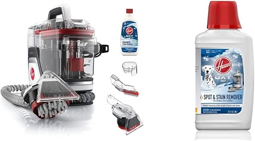 Hoover CleanSlate Plus Carpet & Upholstery Spot Cleaner with Spin Scrub Tool, FH14052 and Hoover Oxy Premixed Spot Clean