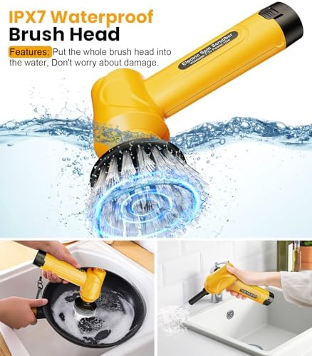 Electric Spin Scrubber Q4, 5000mAh Large Battery, 248-Min Runtime, 600RPM