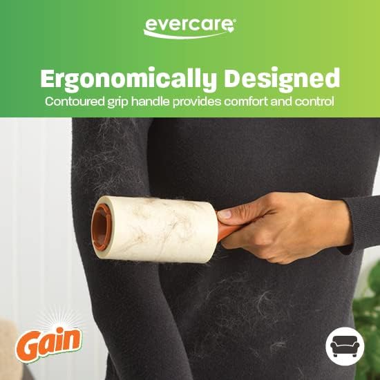 Evercare Gain Scented All-Purpose Lint Roller Brushes with 50 Sheets, Pack of 3 Manual Refillable Lint Rollers with Gain Scent (150 Sheets Total)