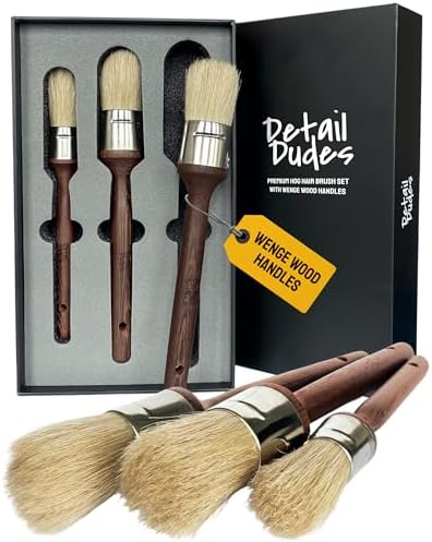 Premium Car Detailing Brush Set 3-pc, Detailing Kit Interior