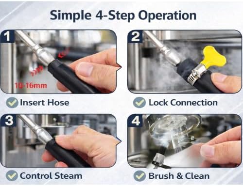 Espresso Machine Cleaning Brush with 36 Inch Silicone Hose Steam Wand Tool