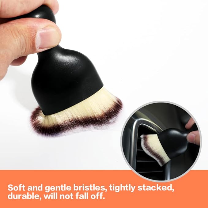 AOCISKA Car Interior Detailing Brush,Soft Bristle Cleaning Brush Car Detailing Brush Dusting Brush,Car Interior Cleaning Tool,Auto Detail Brush Car Dash Duster Brush (Tri-Color with Cap)