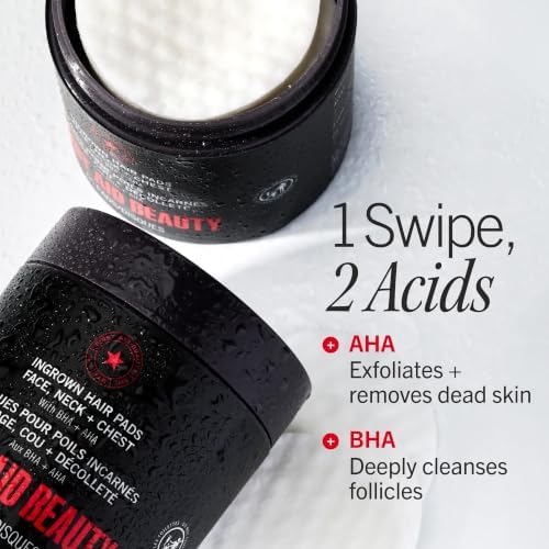 First Aid Beauty Ingrown Hair Pads for Men, Razor Bump Aftershave, 60 Ct