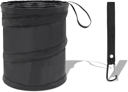 Car Trash Can, Portable Collapsible Hanging Garbage Bin with Attached Hook&Elastic Band, Multipurpose Waterproof Pop-Up 