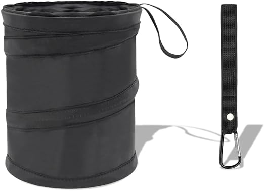 Car Trash Can, Portable Collapsible Hanging Garbage Bin with Attached Hook&Elastic Band, Multipurpose Waterproof Pop-Up 