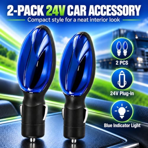 Fuel Sync Car Accessory 2 Pack, 24V Plug-In Fuel Sync Device with Blue Indicator, Compact Vehicle Power Socket Accessory for Compatible Trucks, SUVs, Vans and Cars