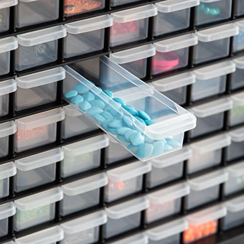 64-Drawer Screw Organizer, Hardware Storage, Made in USA, Black