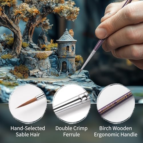 Kolinsky Sable Brushes Miniature 5PCS Professional Detail Paint Brush Set