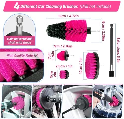 55PCS Pink Car Detailing Kit Interior Cleaner with High Power Handheld Vacuum, Car Wash kit with Detailing Brush Set,Car Interior Detailing Kit,Car Accessories for Cars,Gifts for Women