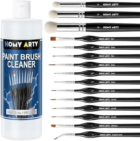 Miniature Paint Brushes Drybrush, 15 PCS Detail Paint Brush Set