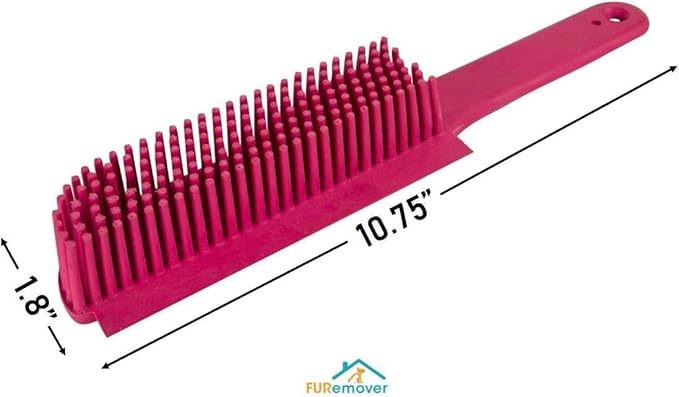 FURemover Pet Hair Removal Rubber Broom, 58" Telescopic Handle with Lint Brush