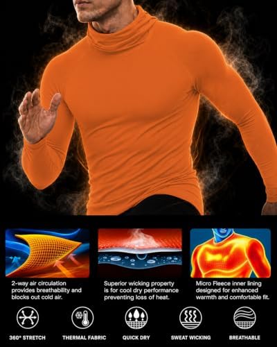 Men's Thermal Compression Shirts Hoodie Long Sleeve with Mask
