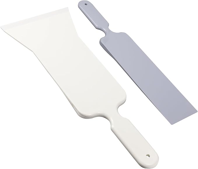 Hovom 2PCS Car Bulldozer Squeegee, Long Handle Tint Tools, Scrubber Bulldozer Squeegee for Car Window Cleaning/Vinyl Wrap/Snow Frost Ice Removal, Auto Flat Glass Tint Squeegees (2PCS: Gray+White)