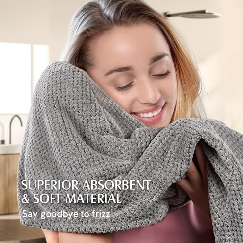 3 Pack Large Microfiber Hair Towel Wrap for Women Long Hair, 30 x 10"